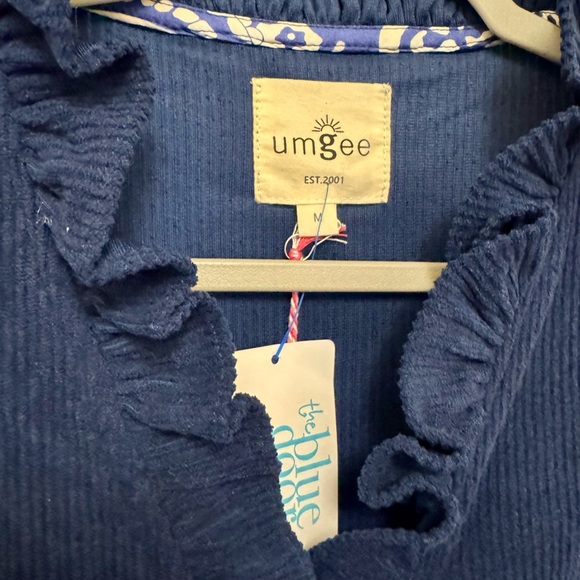 Umgee Navy Ruffle Blouse - Picture 2 of 5